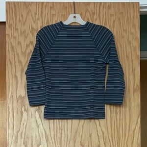 Vintage Striped Blue 3/4 Length Sleeve Top